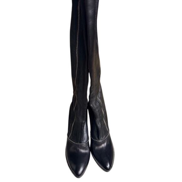 Alaïa Paris Black Leather Knee-High Zipper Boots 40.5 Italy - Picture 5 of 12